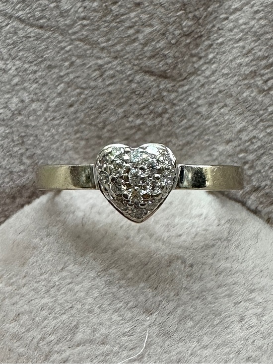 Roberto Coin Jewelry - ROBERTO COIN TINY TREASURES PUFFED HEART RING WITH DIAMONDS in 18K White Gold